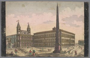 Pohled na náměstí Piazza di San Giovanni in Laterano v Římě Pohled na Place de St Lean de Lateran (název na objektu) od Kaiserlich Franziskische Akademie