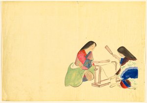 Květiny sta světů (Momoyogusa): Fulling Silk (Uchiginu) od Kamisaka Sekka