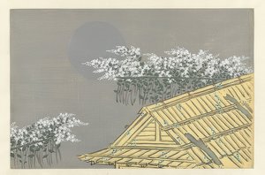 Bílý květ větve na dům. 1909 od Kamisaka Sekka
