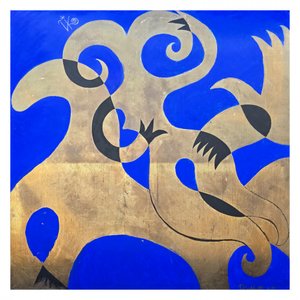 Dynamic Gold – modré tvary