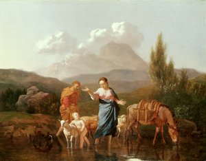 Svatá rodina u potoka od Karel Dujardin