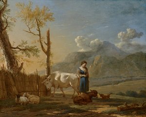 Krajina s pastýřkou od Karel Dujardin