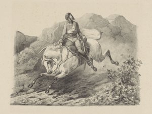 Prchající voják na koni od Karel Frederik Bombled