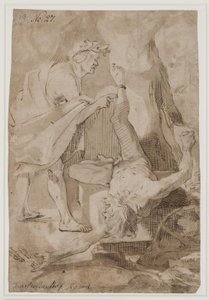 Apollo stahuje Marsyas od Karel van III Mander