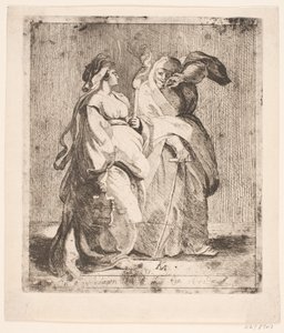 Judith se svým sluhou od Karel van III Mander