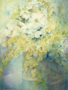 Anemone Japonica - Bílá královna a Molu od Karen Armitage