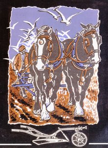 The Plough, 1997 (linoryt a wc na papíře)