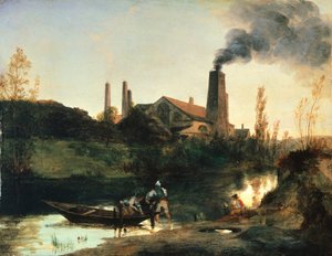 Eberswald Mill, kolem 1830, Charles Blechen (1798-1840), olej, 25x33 cm od Carl Blechen