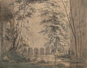 Zaplavené ruiny kláštera, ca. 1824. od Carl Blechen