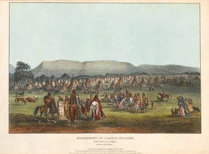 Tábor Pieganů od Karl Bodmer