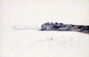 Mih-Tutta-Hang-kush, vesnice Mandan od Karl Bodmer