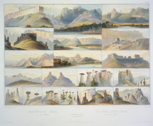 Pozoruhodné kopce v Horní Missouri od Karl Bodmer