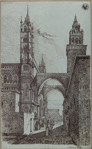 „Pohled na katedrálu v Palermu“ od Karl Friedrich Schinkel