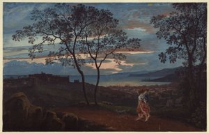 Pohled na Terst z vyvýšeniny za večerní nálady od Karl Friedrich Schinkel