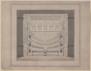 Berlín. Schauspielhaus na Gendarmenmarktu, hlediště od Karl Friedrich Schinkel