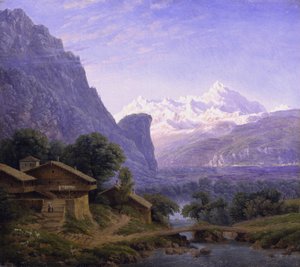 Pohled na Mont Blanc od Karl Friedrich Schinkel