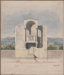 Bonn. Návrh náhrobku pro Bartholda Georga Niebuhra s reliéfním portrétem manželů od Karl Friedrich Schinkel