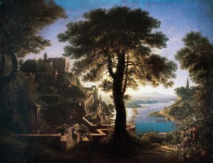 Hrad u řeky od Karl Friedrich Schinkel