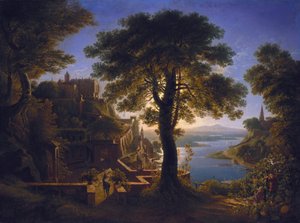 Hrad u řeky od Karl Friedrich Schinkel