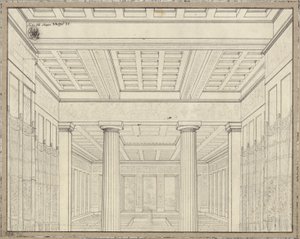 Dido. Opera Bernharda Kleina. Návrh pro 3. dekoraci. Komnata v paláci od Karl Friedrich Schinkel