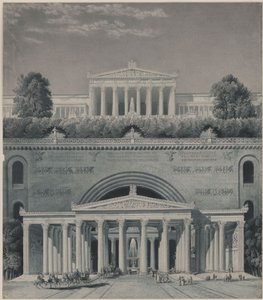 Rezidence knížete. Vjezd do zámku od Karl Friedrich Schinkel