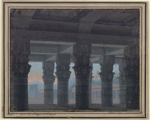 Kouzelná flétna. Opera Wolfganga Amadea Mozarta. Návrh pro 8. dekoraci. Předsíň labyrintu od Karl Friedrich Schinkel