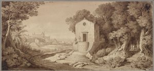 Malá kaple postavená z lávy poblíž Giarre na Etně od Karl Friedrich Schinkel