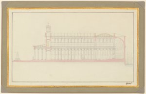 Podélný řez katedrálou pro Berlín od Karl Friedrich Schinkel