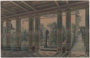 Palác Orianda na Krymu. Antický návrh. Přijímací sál, císařská zahrada od Karl Friedrich Schinkel