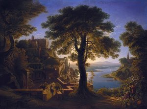 Hrad na řece. 1820 od Karl Friedrich Schinkel