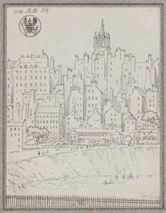 Pohled na Edinburgh s domy od Karl Friedrich Schinkel