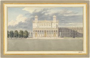 Fasáda a okolí katedrály pro Berlín od Karl Friedrich Schinkel