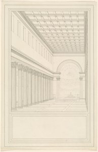 Hlavní loď a apsida, bez transeptu, katedrály pro Berlín od Karl Friedrich Schinkel