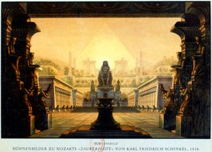 Nádvoří chrámu Isis a Osiris, kde byl Sarastro veleknězem, c1816 od Karl Friedrich Schinkel