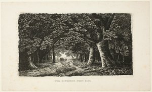 Lesní cesta s trenérem od Karl Friedrich Schinkel