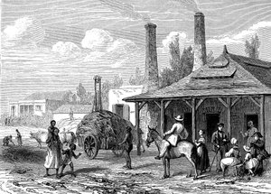 Sokeritehdas Mauritiuksella vuonna 1863. Le T du Monde Paris 1863 Kustantaja