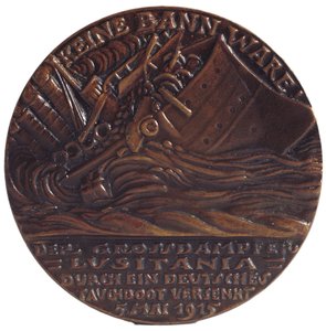 Pamětní medaile na památku torpédování parníku Lusitania, 7. květen od Karl Goetz
