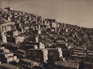 Jeruzalém, údolí Johoshaphat s židovskými hroby (č/b foto) od Karl Grober