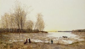 A Flooded Wooded Landscape, c.1875-80 (olej na plátně)