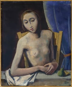 Dívka před oponou od Karl Hofer