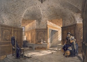Vězení krále Erika XIV., syna Gustava I., v Gripsholmu, hospoda. c1853-64. od Karl Johann Billmark
