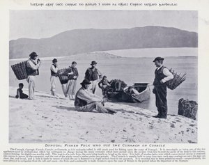 Donegal Fisher Folk, kteří používají Curragh nebo Coracle (černobílá fotografie) od Karl Karlovich Piratsky