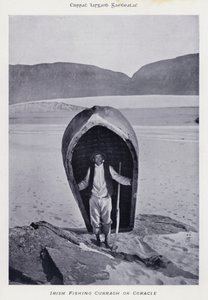 Irish Fishing Curragh nebo Coracle (černobílá fotografie) od Karl Karlovich Piratsky