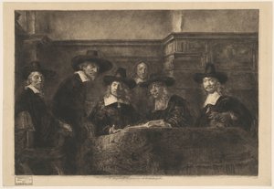 Staalmeesterovi, po Rembrandtovi. od Karl Köpping