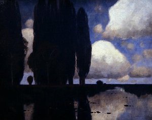 Porýní scéna (olej na plátně) od Karl Kustner