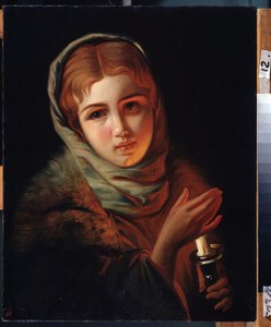 ""Schůzka zmeškala"" Mladá dívka z dělnického prostředí se zklamaným výrazem. Obraz Pavla Alexandroviče Briullova (Bryullov) (1840-1914) Státní muzeum umění, Irkutsk od Karl Pavlovich Bryullov