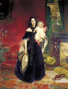 Maria Arkadyevna Stolypina Beck 1819-1889 se svou dcerou, 1840. od Karl Pavlovich Bryullov
