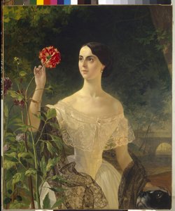 Portrét hraběnky Sophie Bobrinské, rozené Samoylové (1797-1866). Obraz Karla Pavloviče Briullova (Bryullov) (1799-1866), olej na plátně od Karl Pavlovich Bryullov