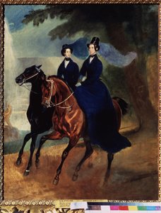 Portrét carevny Alexandry Fodorovny (1798-1860) s dcerou (Portrét carevny Alexandry Fjodorovny s dcerou) Malba Karla Pavloviče Briullova (Bryullov) (1799-1852) - Olej na plátně od Karl Pavlovich Bryullov