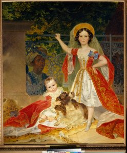Portraits des enfants du Prince Volkonski (Portrét dětí prince Volkonského) - olej na plátně Karla Pavloviče Bryullova (Bryullova) (1799-1852) od Karl Pavlovich Bryullov